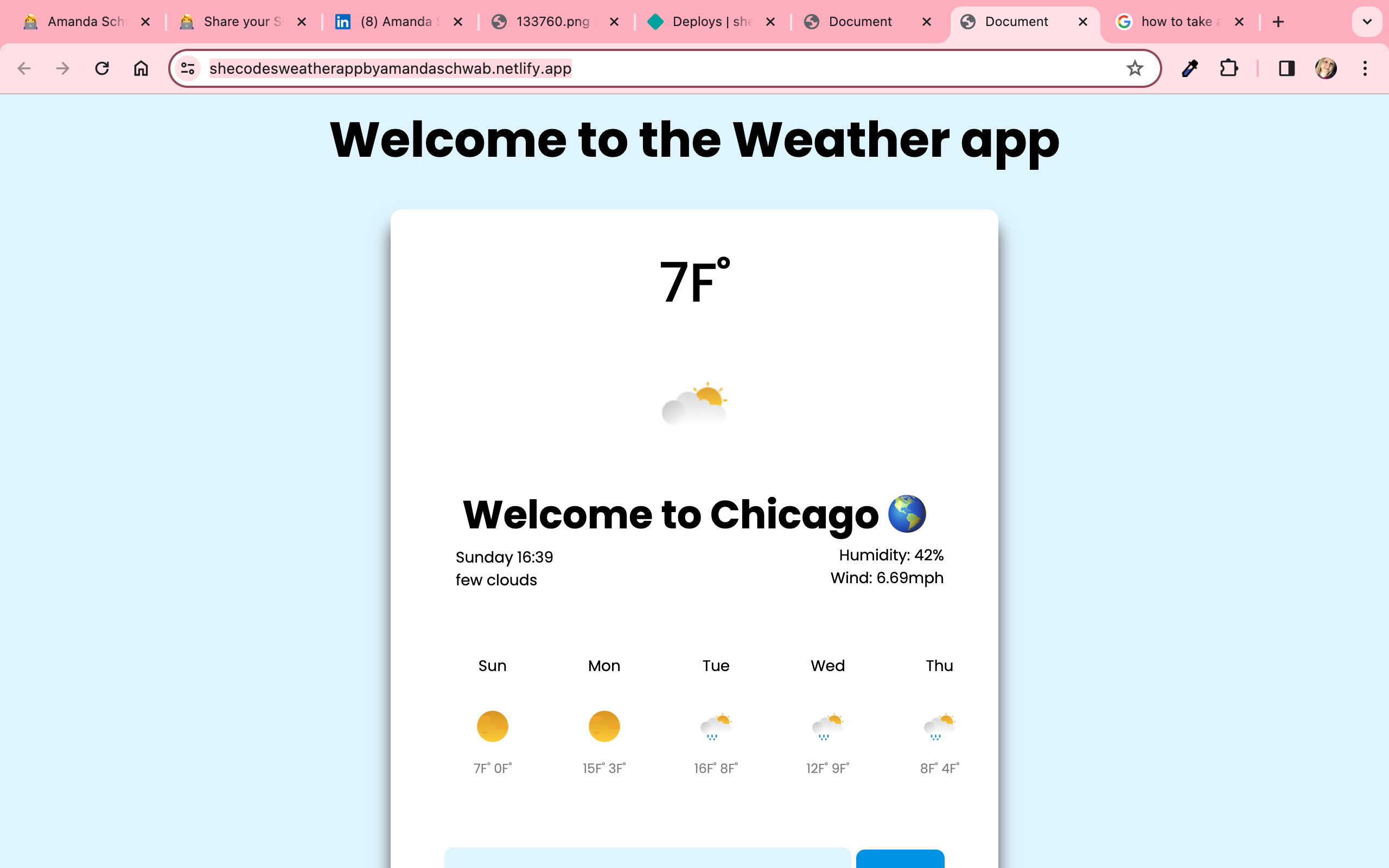 Weather app preview